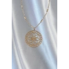 316L Çelik Zincir Gold Renk Lotus Model Kolye