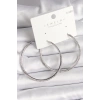Pirinç Gümüş Renk Zirkon Taşlı Halka Model Kadın Küpe
