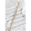 Pirinç Zirkon Taşlı Kalp Model Gold Renk Kadın Bileklik