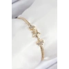 Pirinç Zirkon Taşlı Yıldız Model Gold Renk Kadın Bileklik