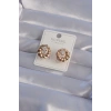 XUPİNG Rose Renk Oval Zirkon Taşlı Burgu Model Küpe