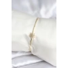 Yıldız Figürlü Gold Renk Pirinç Kadın Bileklik