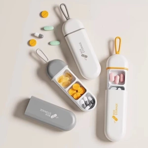 3 Bölmeli Seyahat Tipi İlaç Saklama Kutusu