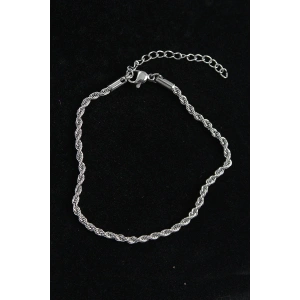 316L Çelik Burgu Model Gümüş Renk Erkek Bileklik