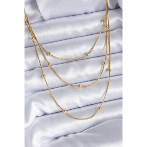 316l Çelik Gold Renk 3lü Minimal Toplu Kadın Kolye