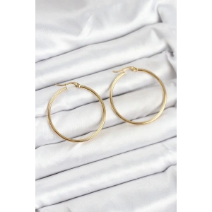 316L Çelik Gold Renk 35 mm Halka Kadın Küpe
