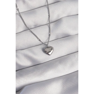 316l Çelik Gümüş Renk Kalp Model Love Kolye