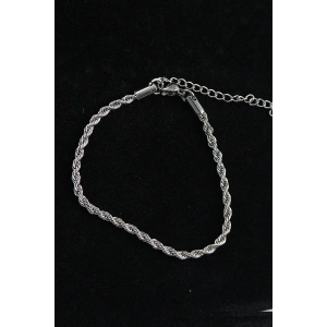 316L Çelik Halat Model Gümüş Renk Erkek Bileklik