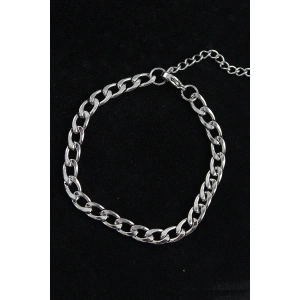 316L Çelik Kalın Klasik Model Gümüş Renk Erkek Bileklik