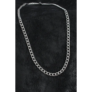 316L Çelik Kalın Klasik Zincir Model Gümüş Renk Erkek Kolye