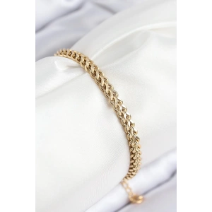 316L Çelik Örgü Zincir Model Gold Renk Kadın Bileklik