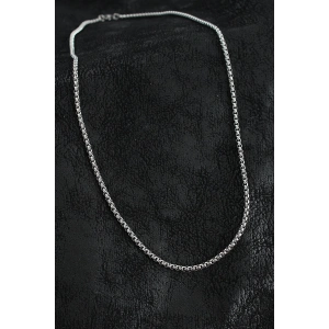 316L Çelik Örme Zincir Model Gümüş Renk Erkek Kolye