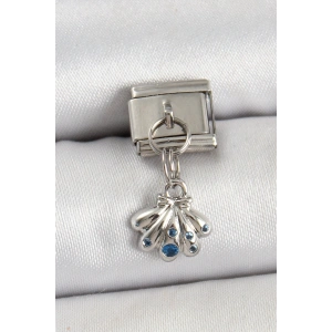316L Çelik Sallantılı Fiyonklu Buket Model Gümüş Renk Nomination Charm