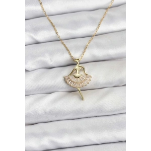 316l Çelik Zincir Gold Renk Balerin Model Kadın Kolye