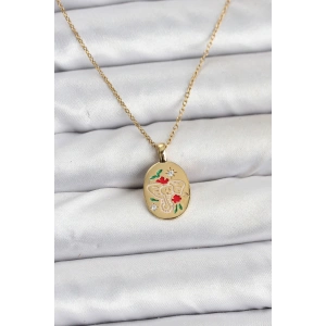 316l Çelik Zincir Gold Renk Fil Figürlü Kadın Kolye