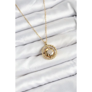 316l Çelik Zincir Gold Renk Kutup Yıldızı Model Kadın Kolye