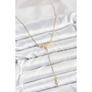 316l Çelik Zincir Gold Renk Yıldız Model Y Kadın Kolye