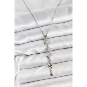 316l Çelik Zincir Gümüş Renk Güneş Ve Enerji Model Kadın Y Kolye