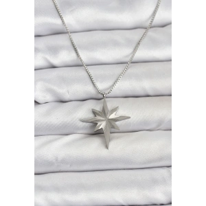 316l Çelik Zincir Gümüş Renk Kutup Yıldızı Model 60 Cm Zincir Kadın Kolye