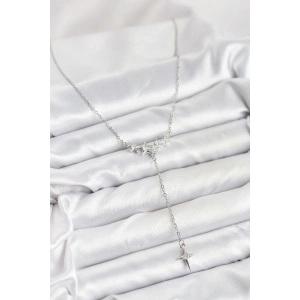 316l Çelik Zincir Gümüş Renk Yıldız Model Y Kadın Kolye