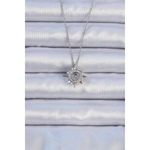 316l Çelik Zincir Gümüş Renk Zirkon Taşlı Parlayan Yıldız Kolye