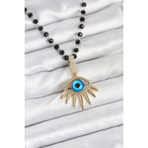 316l Çelik Zincir Kristal Boncuklu Göz Model Kadın Kolye