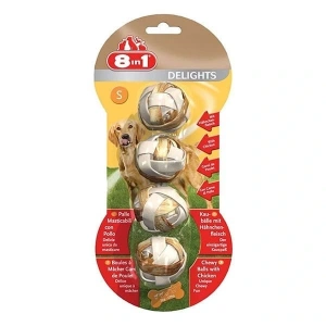 8in1 Delights Balls Tavuklu Çiğneme Topu Köpek Ödül Maması Small 36 Gr