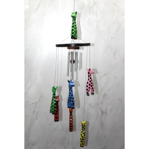 Ahşap Zürafalı Rüzgar Çanı