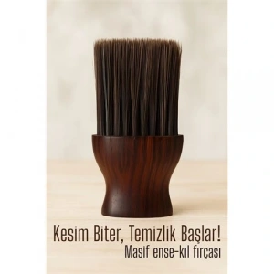 Berber Ense Fırçası Saç Temizleme Fırçası - Berber Temizlik Fırçası Masif Ahşap