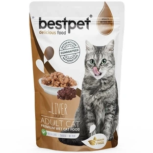 BestPet Adult Jelly Pouch Ciğerli Yaş Kedi Maması 1 Adet 85 Gr