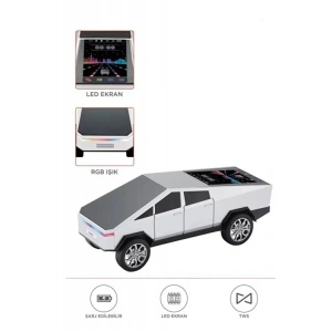 D68 Cyber Model Araba Tasarımlı Bluetooth Hoparlör 15w Güçlü Ses Rgb Led /tws/usb Beyaz