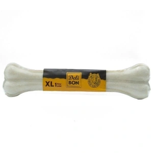 Delibon Deri Pres Vakumlu Kemik Köpek Ödülü Beyaz 27 Cm 1 Adet