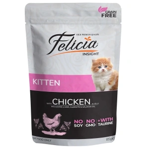 Felicia Tahılsız Tavuklu Pouch Yavru Konserve Kedi Maması 1 Adet 85 Gr