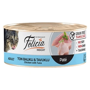 Felicia Tahılsız Ton Balıklı Tavuklu Kıyılmış Yetişkin Konserve Kedi Maması 1 Adet 85 Gr