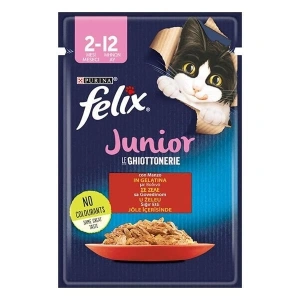 Felix Sensations Junior Taze Jöle İçerisinde Sığır Etli Yavru Yaş Kedi Maması 1 Adet 85 Gr
