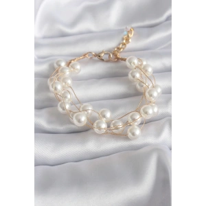 Gold Renk İnci Model Kadın Bileklik
