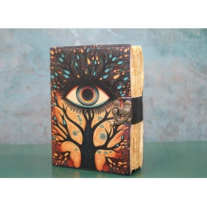 Göz Tasarımlı Deri Defter