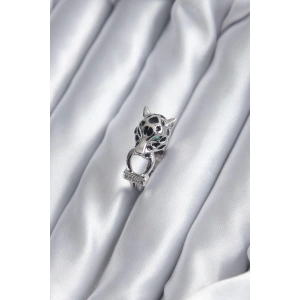 Gümüş Renk Kaplan Model Zirkon Taş Detay VİP Kadın Yüzük