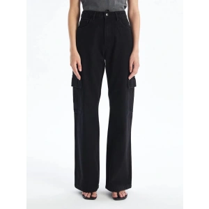 Kargo cep jeans pantolon siyah