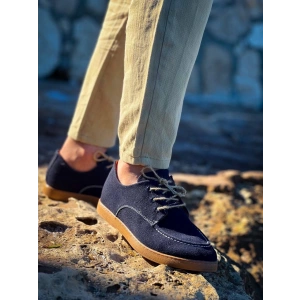 KB-X5 Kuback Lacivert  Süet Bağcıklı  Günlük Erkek Ayakkabı