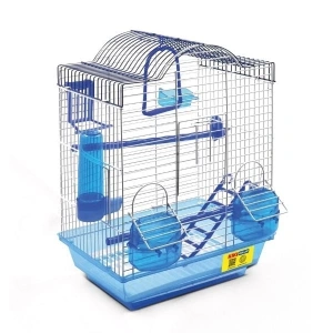 Kiki Excellent Beşgen Çatılı Çift Kapılı Ve Yemlikli Muhabbet Kuşu Kafesi Renkli