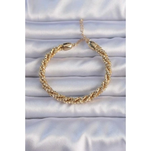Pirinç Altın Renk Sarmal Model Bileklik