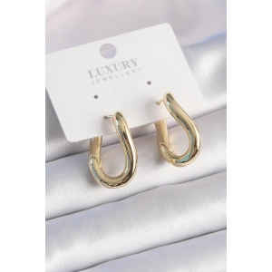 Pirinç Gold Renk Halka Model Kadın Küpe