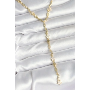 Pirinç Gold Renk Kadın Manifest Kolye