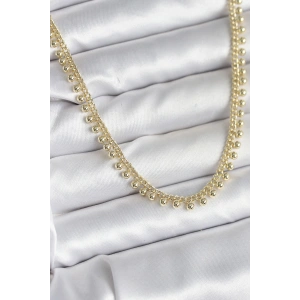 Pirinç Gold Renk Sıralı Topçuk Model Kadın Kolye