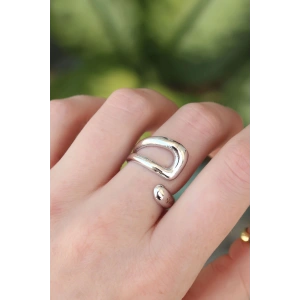 Pirinç Gümüş Renk Ayarlanabilir Yüzük