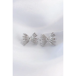 Pirinç Gümüş Renk Fiyonk Küpe