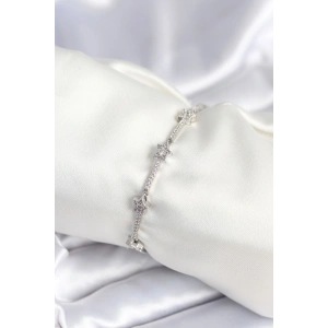 Pirinç Gümüş Renk Halley Yıldız Model Kadın Bileklik