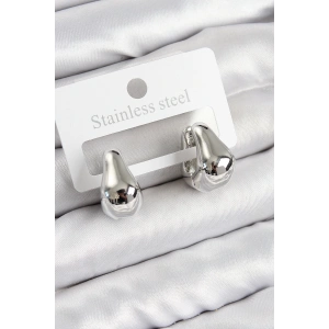 Pirinç Halka Model Gümüş Renk Kadın Küpe