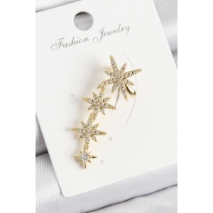 Pirinç Kutup Yıldızı Model Gold Renk Sağ Kıkırdak Küpe